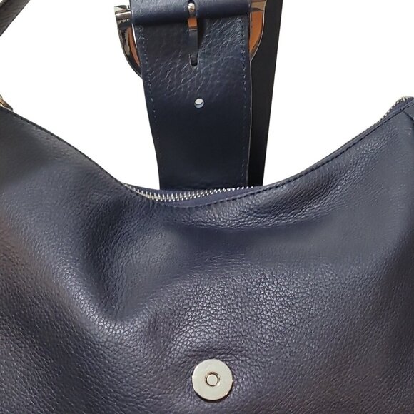 Talbots Soft Pebbled Black Leather Hobo Bag With Buckle - Picture 9 of 14